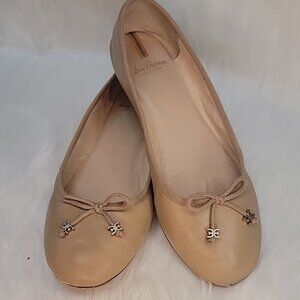SAM EDELMAN Felicia Luxe Soft Beige Neutral Leather Classic Bow Ballet Flats 8.5